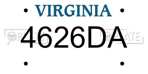 4626DA Virginia License Plate