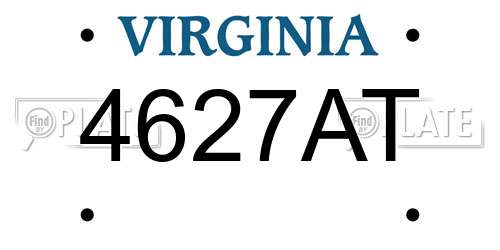 4627AT Virginia License Plate