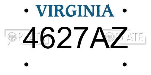 4627AZ Virginia License Plate