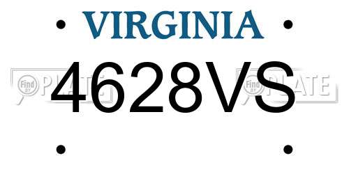 4628VS Virginia License Plate