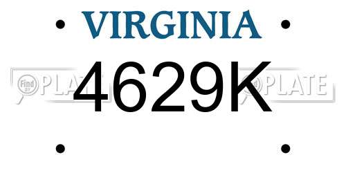 4629K Virginia License Plate