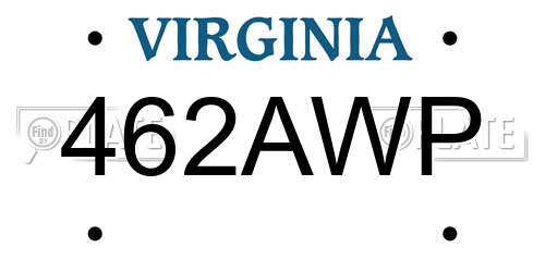 462AWP Virginia License Plate