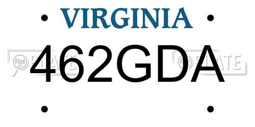 462GDA Virginia License Plate