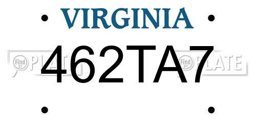 462TA7 Virginia License Plate