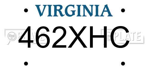 462XHC Virginia License Plate