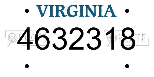 4632318 Virginia License Plate