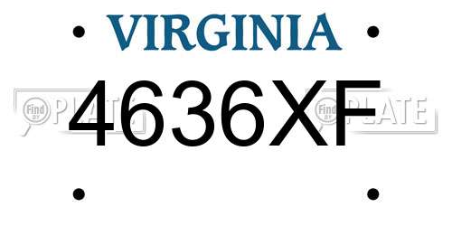 4636XF Virginia License Plate
