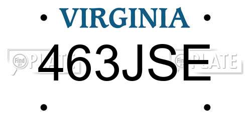 463JSE Virginia License Plate