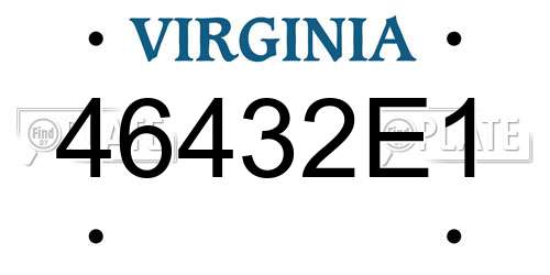 46432E1 Virginia License Plate