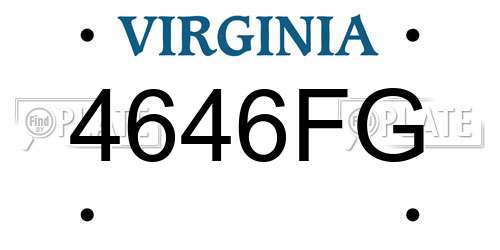 4646FG Virginia License Plate