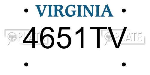 4651TV Virginia License Plate
