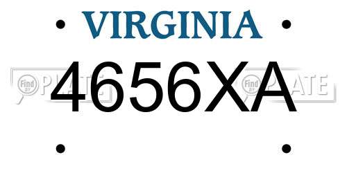 4656XA Virginia License Plate