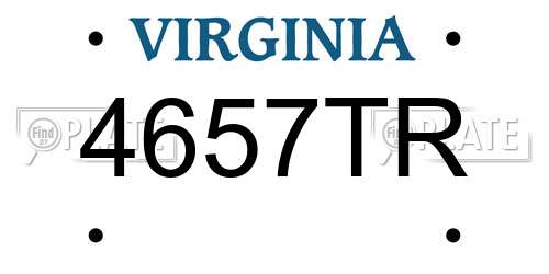 4657TR Virginia License Plate