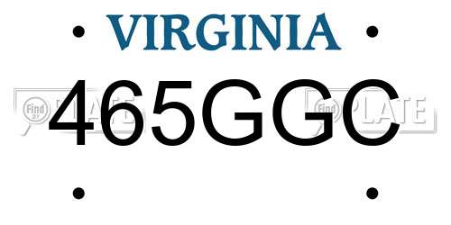 465GGC Virginia License Plate
