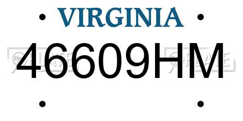 46609HM Virginia License Plate