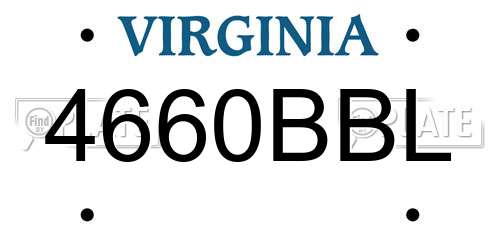 4660BBL Virginia License Plate