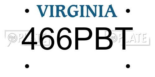 466PBT Virginia License Plate