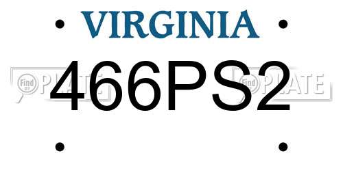 466PS2 Virginia License Plate