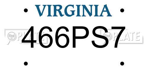 466PS7 Virginia License Plate