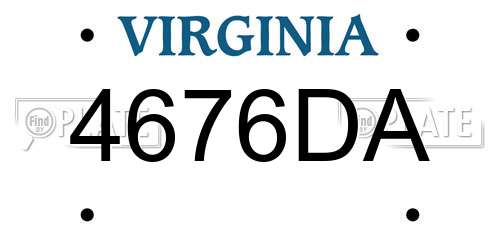 4676DA Virginia License Plate
