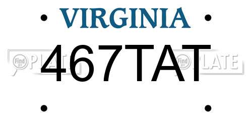 467TAT Virginia License Plate