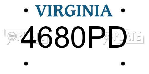 4680PD Virginia License Plate