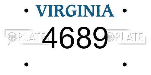 4689 Virginia License Plate