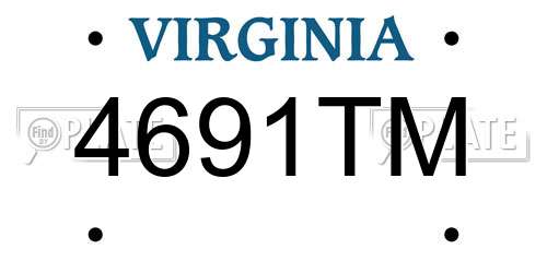 4691TM Virginia License Plate
