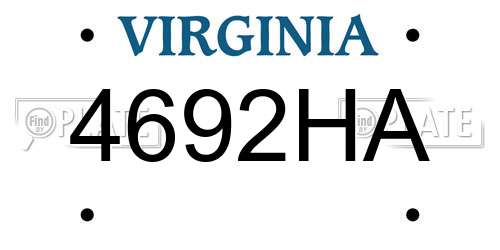 4692HA Virginia License Plate