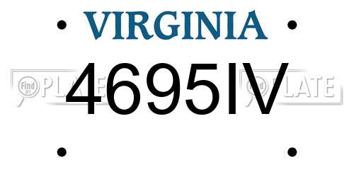4695IV Virginia License Plate