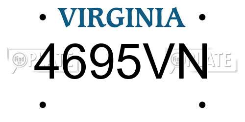 4695VN Virginia License Plate