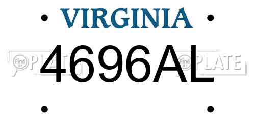 4696AL Virginia License Plate