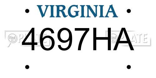 4697HA Virginia License Plate