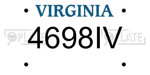 4698IV Virginia License Plate