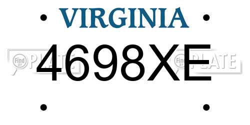 4698XE Virginia License Plate