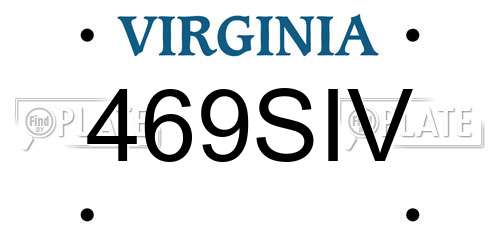 469SIV Virginia License Plate