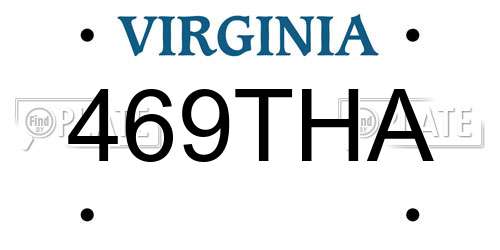 469THA Virginia License Plate