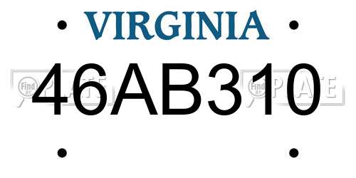 46AB310 Virginia License Plate