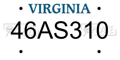 46AS310 Virginia License Plate