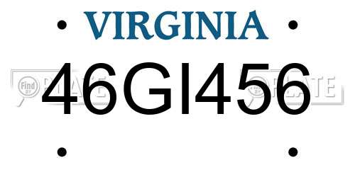 46GI456 Virginia License Plate