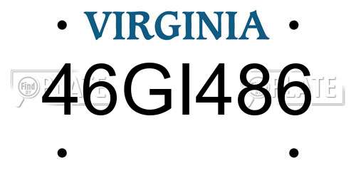 46GI486 Virginia License Plate