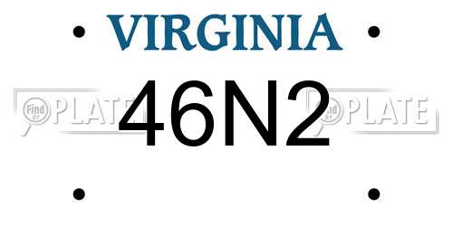 46N2 Virginia License Plate