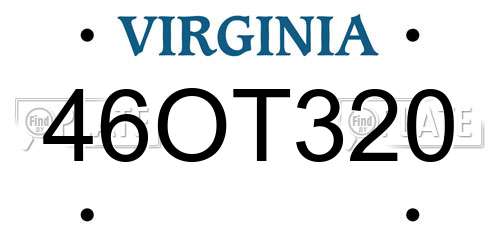 46OT320 Virginia License Plate