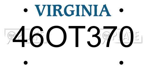 46OT370 Virginia License Plate
