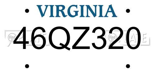 46QZ320 Virginia License Plate