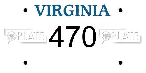 470 Virginia License Plate