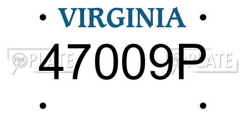 47009P Virginia License Plate