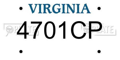 4701CP Virginia License Plate
