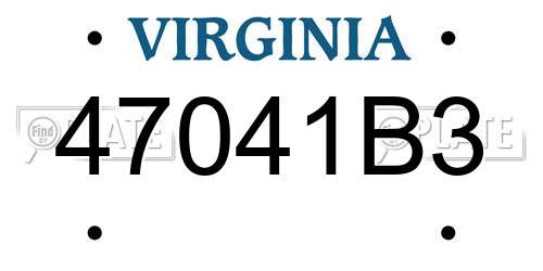 47041B3 Virginia License Plate