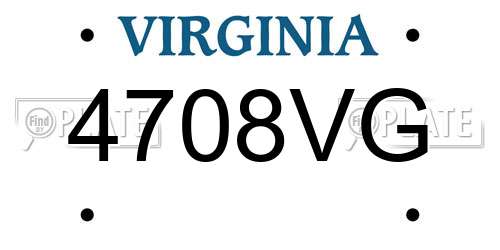 4708VG Virginia License Plate